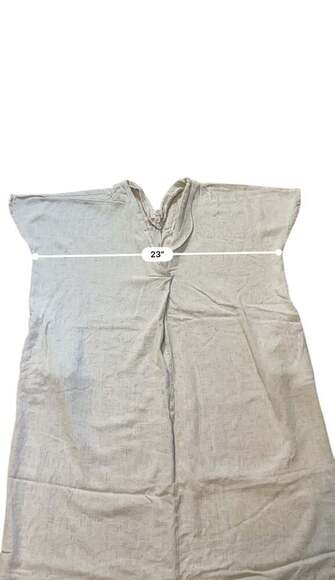 P. CILL V-Neck Short Sleeve Midi Dress in Taupe - Picture 7 of 8